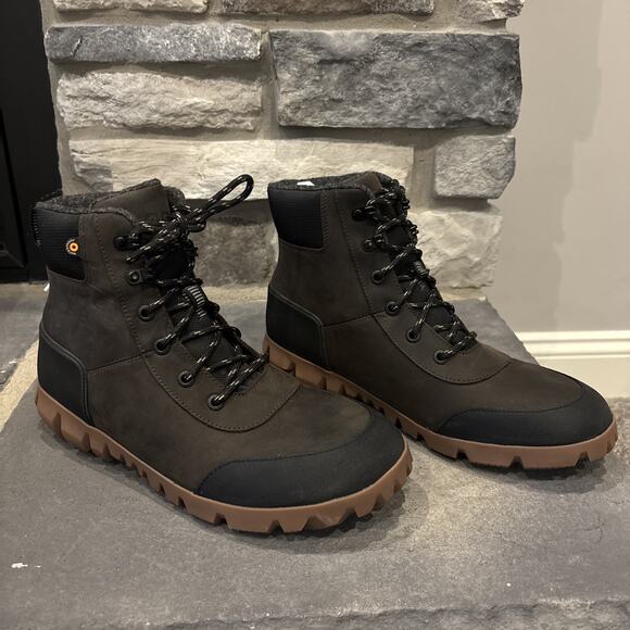 Bogs M Arcata Urban Leather Mid Chocolate Size 11.5 Waterproof 72909-202 - Picture 1 of 12